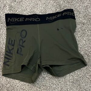 Nike Pro Dark Green Training Shorts